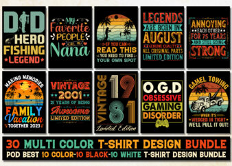 Vintage T-Shirt Design Bundle,