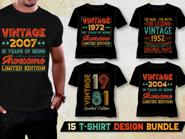 Vintage t-shirt design bundle