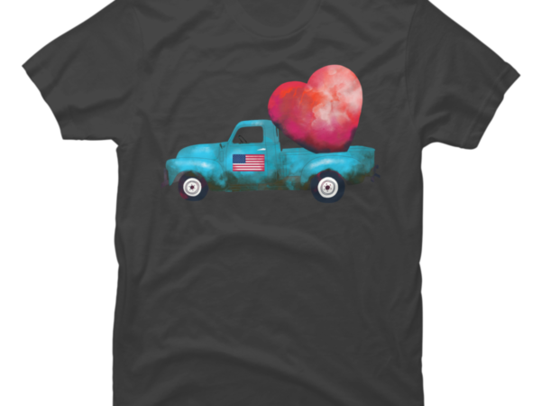 Vintage Truck Heart Valentines Day - Buy t-shirt designs