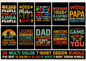 Vintage Typography T-Shirt Design Bundle