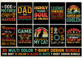 Vintage Typography T-Shirt Design Bundle