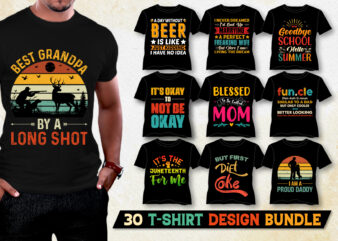 Vintage Typography T-Shirt Design Bundle