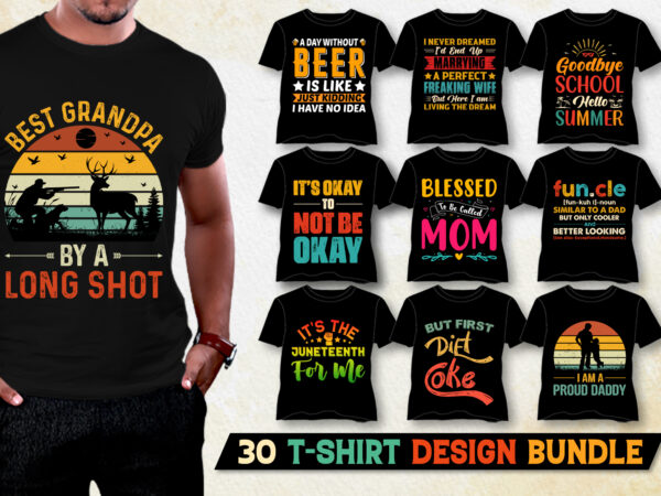 Vintage typography t-shirt design bundle