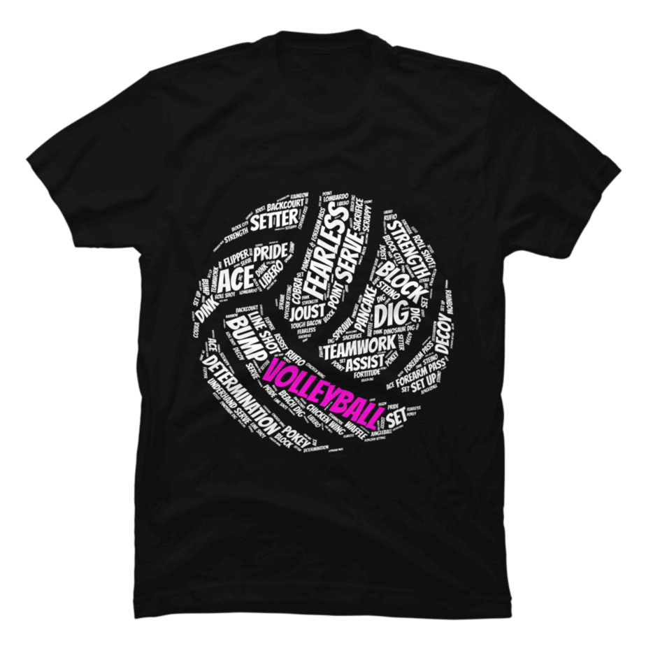 Volleyball For Girls And Women Pink Volleyball Words - Buy t-shirt designs