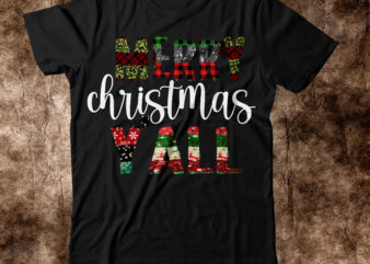 Merry christmas y’all T-shirt Design,on sale