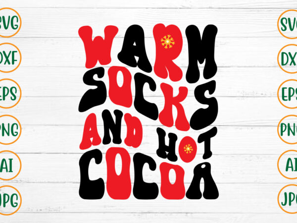 Warm socks and hot cocoa retro design