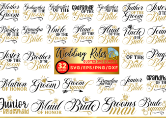 Wedding Roles SVG Bundle t shirt design for sale