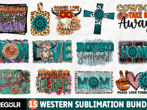 Western sublimation bundle t shirt design for sale