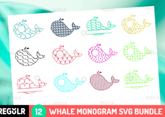 Whale Monogram SVG Bundle