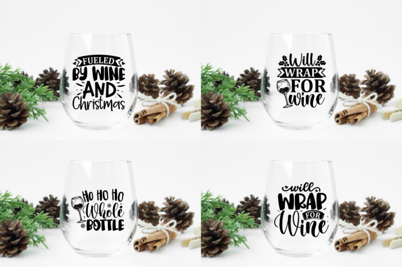 Christmas Wine SVG Bundle