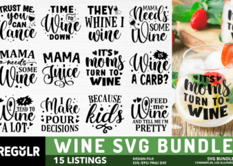 Wine Quotes Svg Bundle t shirt design for sale