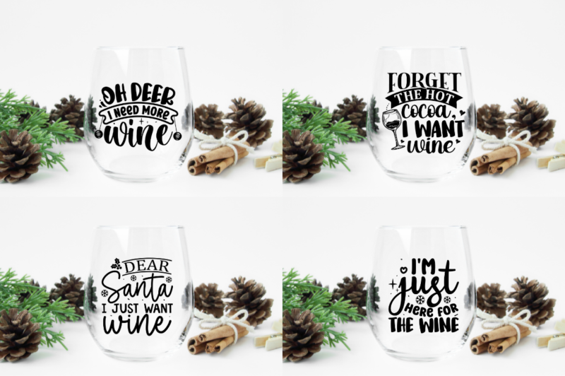 Christmas Wine SVG Bundle