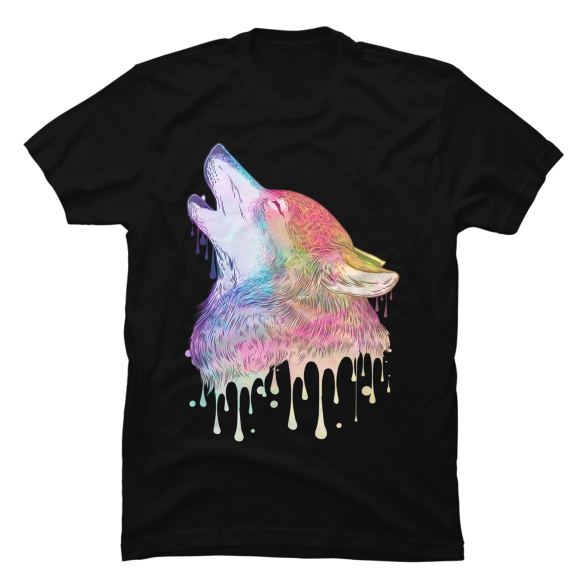 Wolf Wildlife Colorful Wolves Wild Animal - Buy t-shirt designs