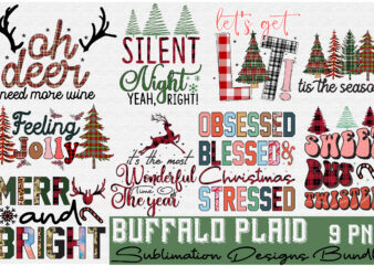 Buffalo Plaid Christmas Bundle t shirt template