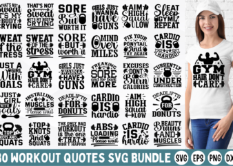 Workout Quotes SVG Bundle t shirt design for sale