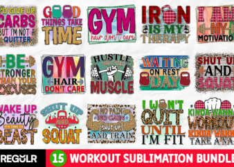 Workout Sublimation Bundle t shirt design for sale