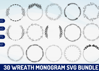 Wreath SVG Bundle t shirt design for sale