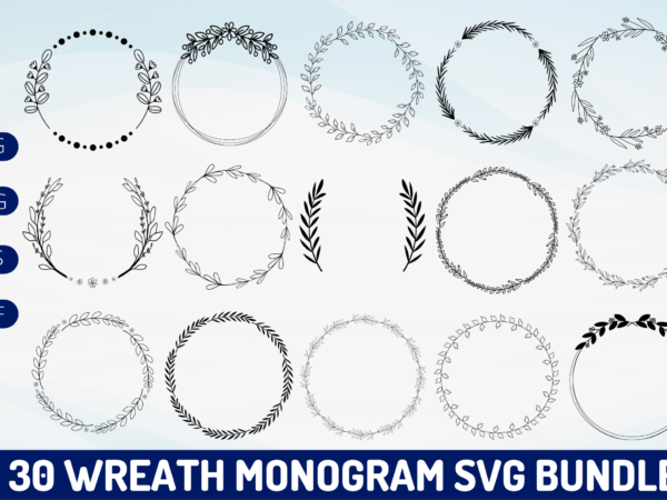 Wreath svg bundle t shirt design for sale