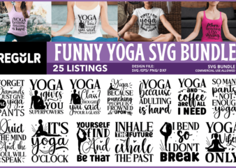 Yoga Quotes SVG Bundle t shirt design template