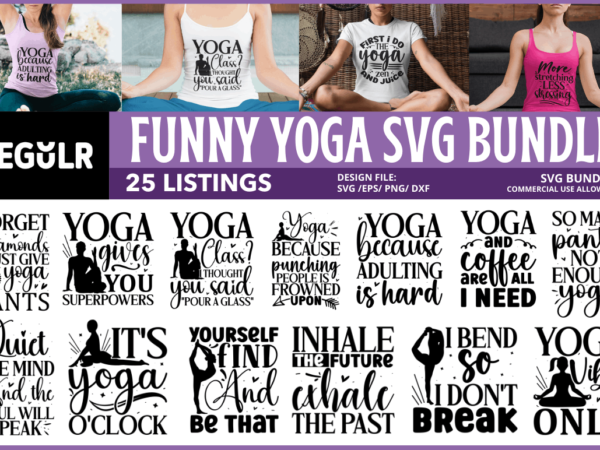 Yoga Quotes SVG Bundle t shirt design template