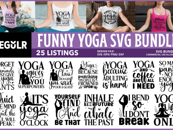 Yoga quotes svg bundle t shirt design template