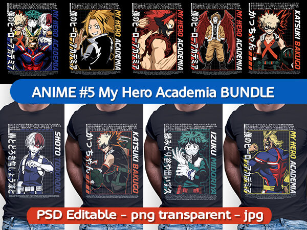 My hero academia tshirt designs bundle | anime part#5