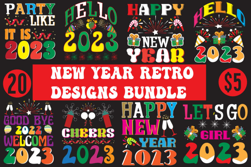 New year retro design bundle,New Year's 2023 Png, New Year Same Hot Mess Png, New Year's Sublimation Design, Retro New Year Png, Happy New Year 2023 Png, 2023 Happy New