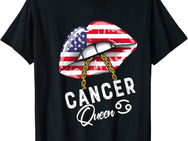 American cancer queen lips june july birthday sexy zodiac t shirt men