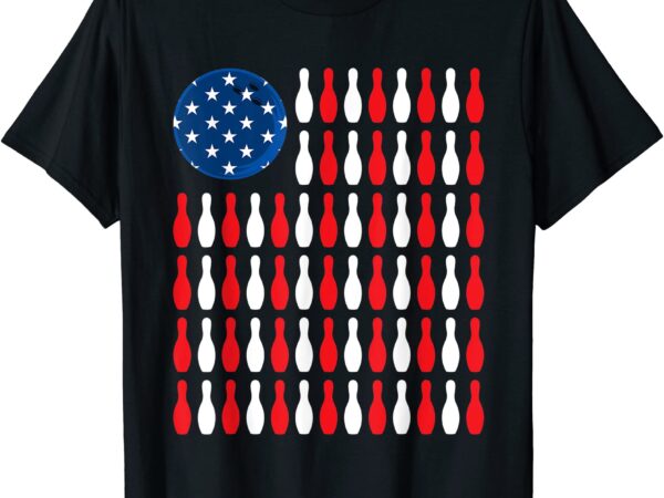 American flag patriotic bowler amp bowling t shirt men