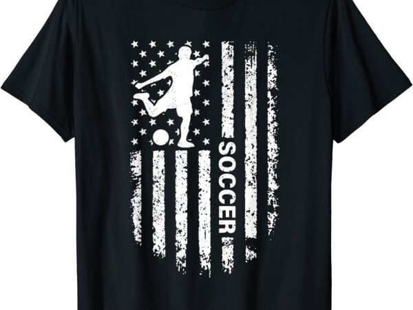 American flag soccer player usa patriotic vintage soccer t shirt men