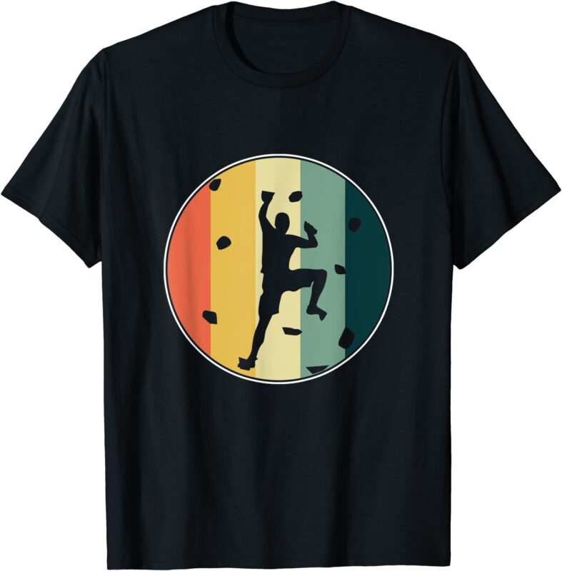 awesome retro wall climber rock mountain climbing bouldering t shirt