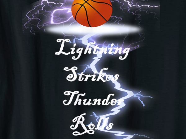Basketball lightning strikes thunder rolls athletic t shirt men