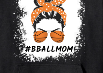 basketball mom messy bun proud mama bball basketball glasses pullover hoodie unisex