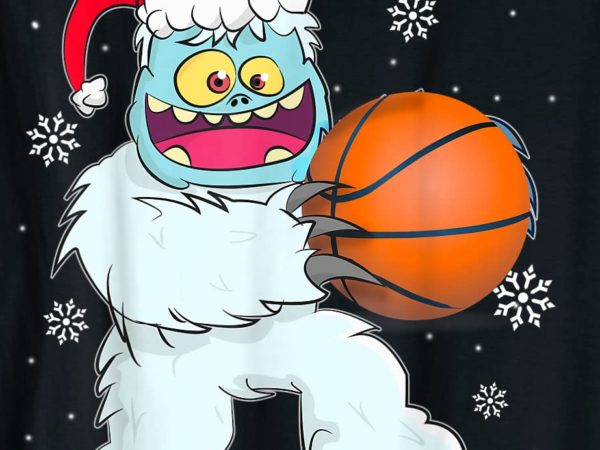 Basketball player yeti abominable snowman christmas pajama t shirt men