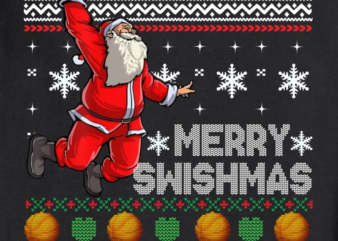 basketball ugly christmas sweater xmas funny dunking santa sweatshirt unisex