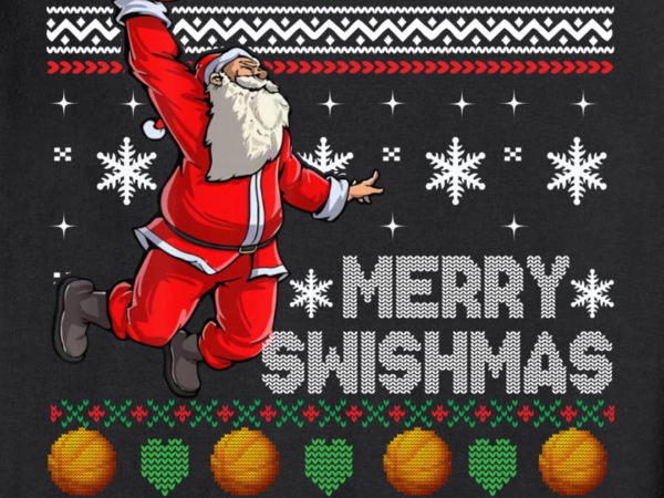 Basketball ugly christmas sweater xmas funny dunking santa sweatshirt unisex