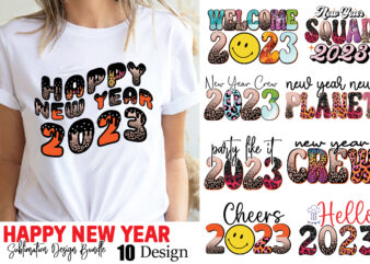 Happy New Year Sublimation Bundle graphic t shirt