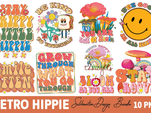 70s retro hippie sublimation bundle