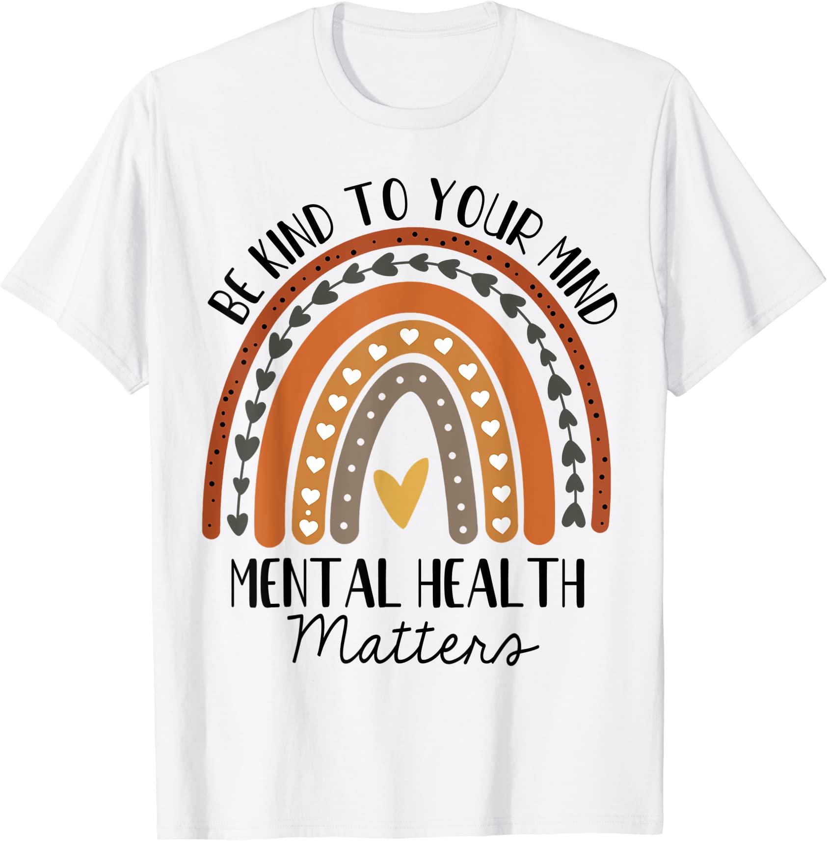 be kind mental health matters polka dot rainbow awareness t shirt men ...