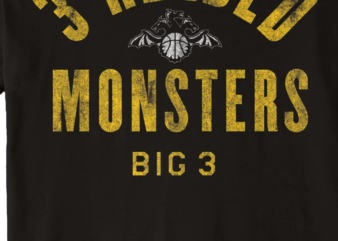 big3 3 headed monsters simple logo premium t shirt men
