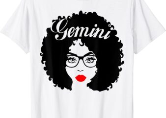 black queen birthday gifts red lips afro diva gemini zodiac t shirt men