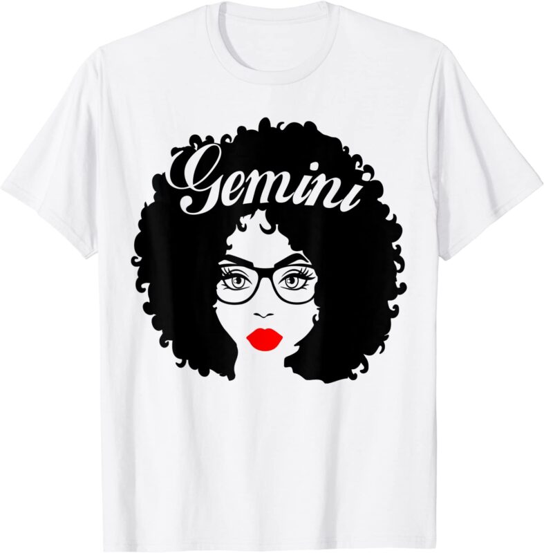 black queen birthday gifts red lips afro diva gemini zodiac t shirt men