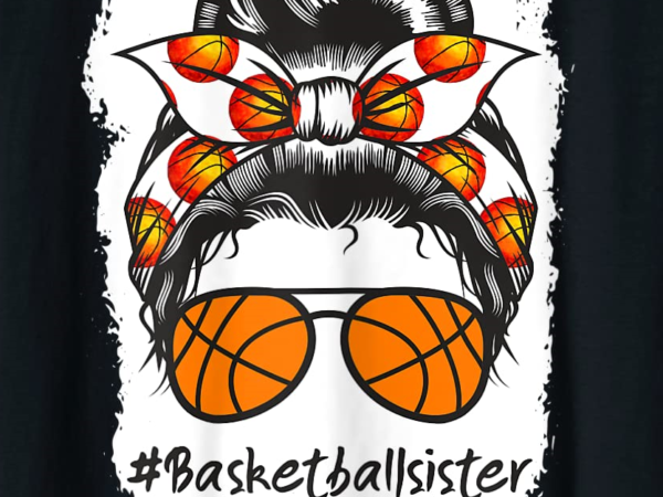 Bleached basketball sister messy bun ball t shirt women