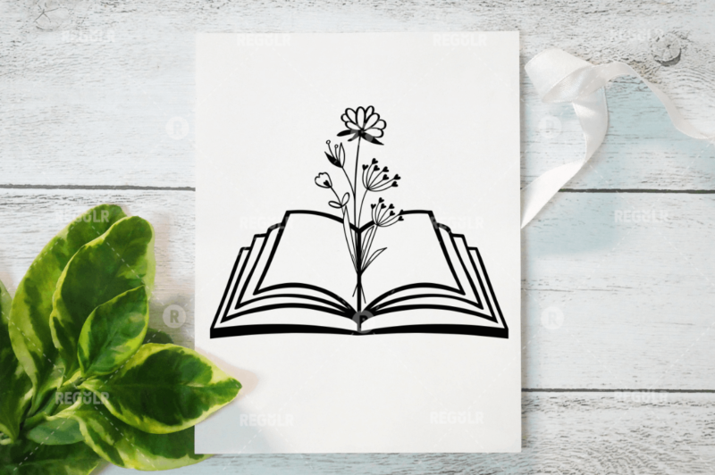 Paper Cut Open Book with Leaf SVG Bundle