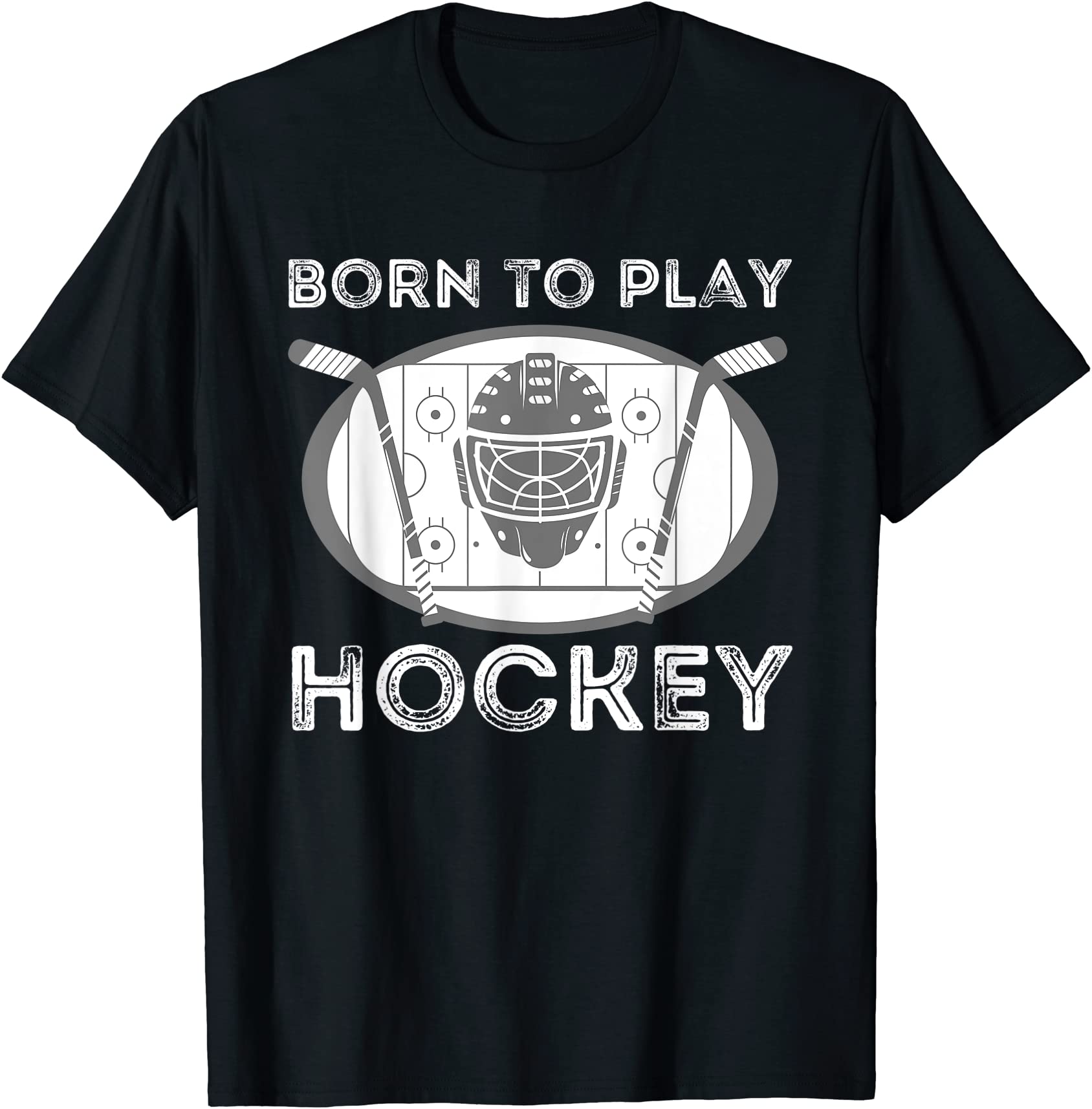 born to play hockey funny ice hockey player gift t shirt men - Buy t ...