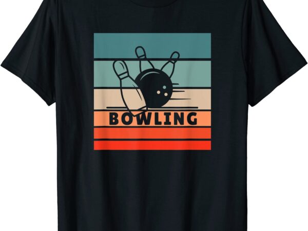 Bowling retro style vintage t shirt men
