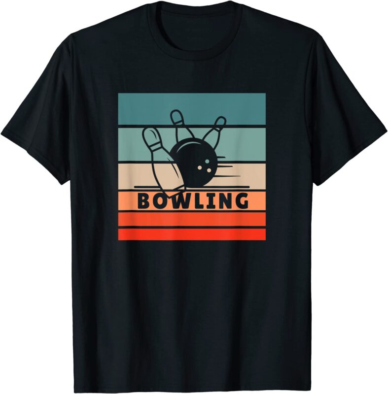 bowling retro style vintage t shirt men