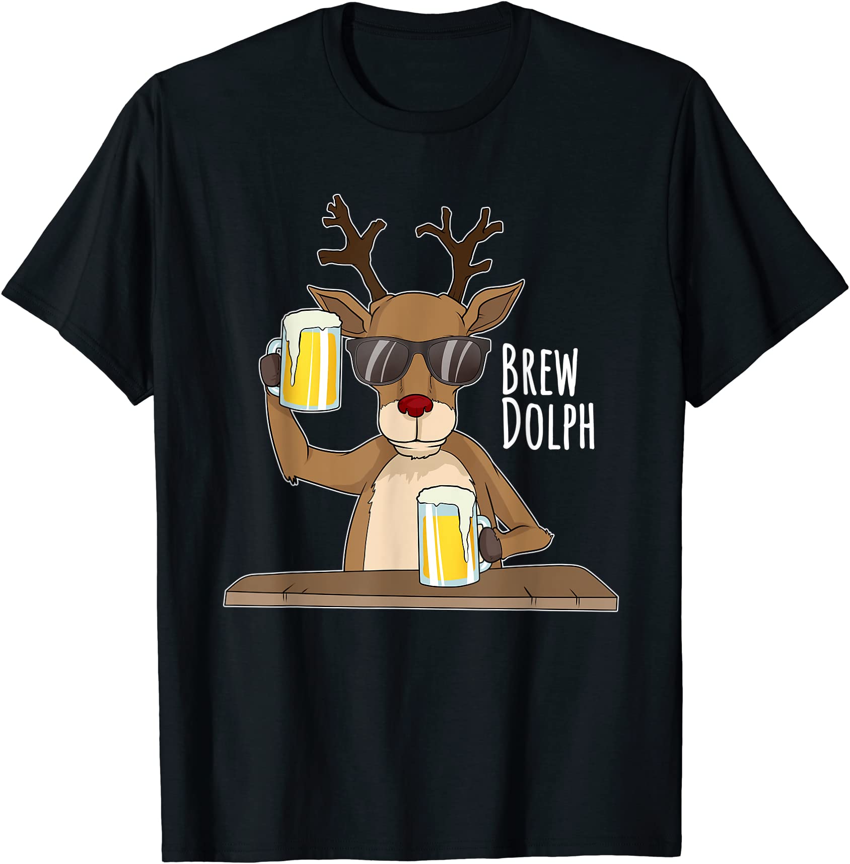 brew dolph funny rudolph christmas holiday t shirt men - Buy t-shirt ...