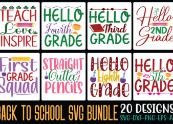 Back to School SVG Bundle SVG Cut File t shirt template