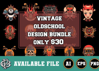 vintage oldschool design bundle only $30